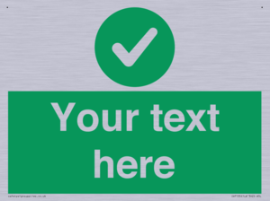 Custom green background, green circle with tick